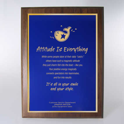 Character Award Plaque - Full-Size - Blue w/ Gold
